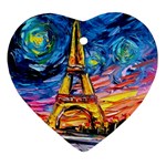 Eiffel Tower Starry Night Print Van Gogh Ornament (Heart)