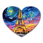 Eiffel Tower Starry Night Print Van Gogh Heart Mousepad