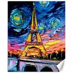 Eiffel Tower Starry Night Print Van Gogh Canvas 11  x 14 
