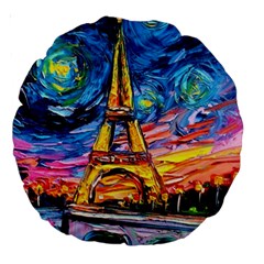 Eiffel Tower Starry Night Print Van Gogh Large 18  Premium Round Cushions from ArtsNow.com Front