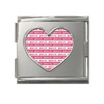 Breathe in life, breathe out love text motif pattern Mega Link Heart Italian Charm (18mm)