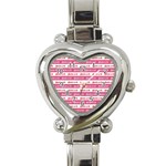 Breathe in life, breathe out love text motif pattern Heart Italian Charm Watch