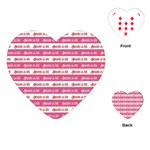 Breathe in life, breathe out love text motif pattern Playing Cards Single Design (Heart)