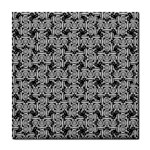 Ethnic symbols motif black and white pattern Tile Coaster