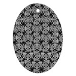 Ethnic symbols motif black and white pattern Ornament (Oval)