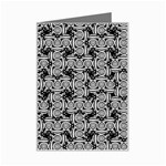 Ethnic symbols motif black and white pattern Mini Greeting Card