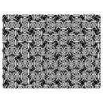 Ethnic symbols motif black and white pattern Premium Plush Fleece Blanket (Extra Small)