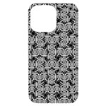 Ethnic symbols motif black and white pattern iPhone 14 Pro Max Black UV Print Case