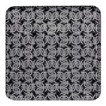 Ethnic symbols motif black and white pattern Square Glass Fridge Magnet (4 pack)