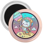 Boy Astronaut Cotton Candy Childhood Fantasy Tale Literature Planet Universe Kawaii Nature Cute Clou 3  Magnets