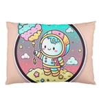 Boy Astronaut Cotton Candy Childhood Fantasy Tale Literature Planet Universe Kawaii Nature Cute Clou Pillow Case (Two Sides)