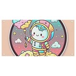 Boy Astronaut Cotton Candy Childhood Fantasy Tale Literature Planet Universe Kawaii Nature Cute Clou Banner and Sign 4  x 2 