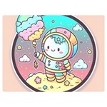 Boy Astronaut Cotton Candy Childhood Fantasy Tale Literature Planet Universe Kawaii Nature Cute Clou Premium Plush Fleece Blanket (Extra Small)