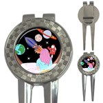 Girl Bed Space Planets Spaceship Rocket Astronaut Galaxy Universe Cosmos Woman Dream Imagination Bed 3-in-1 Golf Divots