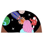 Girl Bed Space Planets Spaceship Rocket Astronaut Galaxy Universe Cosmos Woman Dream Imagination Bed Anti Scalding Pot Cap