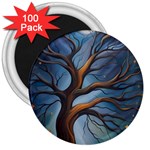 Tree Branches Mystical Moon Expressionist Oil Painting Acrylic Painting Abstract Nature Moonlight Ni 3  Magnets (100 pack)