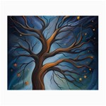 Tree Branches Mystical Moon Expressionist Oil Painting Acrylic Painting Abstract Nature Moonlight Ni Small Glasses Cloth