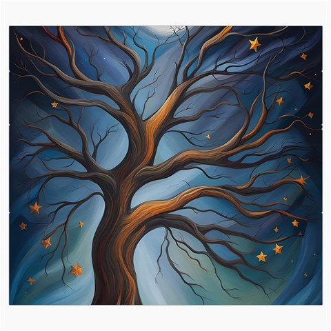 Tree Branches Mystical Moon Expressionist Oil Painting Acrylic Painting Abstract Nature Moonlight Ni Roll Up Canvas Pencil Holder (S) from ArtsNow.com Front
