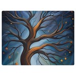 Tree Branches Mystical Moon Expressionist Oil Painting Acrylic Painting Abstract Nature Moonlight Ni Premium Plush Fleece Blanket (Extra Small)