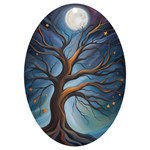 Tree Branches Mystical Moon Expressionist Oil Painting Acrylic Painting Abstract Nature Moonlight Ni UV Print Acrylic Ornament Oval