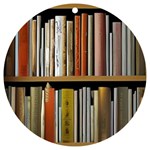 Book Nook Books Bookshelves Comfortable Cozy Literature Library Study Reading Reader Reading Nook Ro UV Print Acrylic Ornament Round