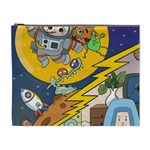 Astronaut Moon Monsters Spaceship Universe Space Cosmos Cosmetic Bag (XL)