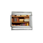 Book Nook Books Bookshelves Comfortable Cozy Literature Library Study Reading Room Fiction Entertain Italian Charm (9mm)