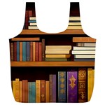 Book Nook Books Bookshelves Comfortable Cozy Literature Library Study Reading Room Fiction Entertain Full Print Recycle Bag (XL)