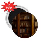 Books Book Shelf Shelves Knowledge Book Cover Gothic Old Ornate Library 2.25  Magnets (10 pack) 