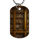 Books Book Shelf Shelves Knowledge Book Cover Gothic Old Ornate Library Dog Tag (One Side)