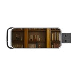 Books Book Shelf Shelves Knowledge Book Cover Gothic Old Ornate Library Portable USB Flash (Two Sides)