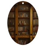Books Book Shelf Shelves Knowledge Book Cover Gothic Old Ornate Library UV Print Acrylic Ornament Oval