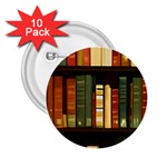 Books Bookshelves Library Fantasy Apothecary Book Nook Literature Study 2.25  Buttons (10 pack) 