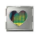 Nature Swamp Water Sunset Spooky Night Reflections Bayou Lake Mega Link Heart Italian Charm (18mm)