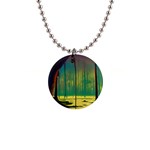Nature Swamp Water Sunset Spooky Night Reflections Bayou Lake 1  Button Necklace