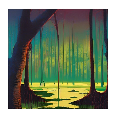 Nature Swamp Water Sunset Spooky Night Reflections Bayou Lake Duvet Cover Double Side (Queen Size) from ArtsNow.com Front
