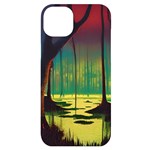 Nature Swamp Water Sunset Spooky Night Reflections Bayou Lake iPhone 14 Plus Black UV Print Case