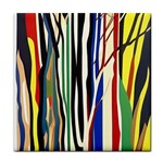 Abstract Trees Colorful Artwork Woods Forest Nature Artistic Tile Coaster