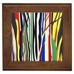 Abstract Trees Colorful Artwork Woods Forest Nature Artistic Framed Tile