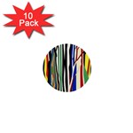 Abstract Trees Colorful Artwork Woods Forest Nature Artistic 1  Mini Buttons (10 pack) 