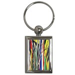 Abstract Trees Colorful Artwork Woods Forest Nature Artistic Key Chain (Rectangle)