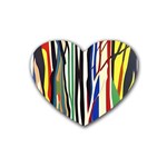 Abstract Trees Colorful Artwork Woods Forest Nature Artistic Rubber Heart Coaster (4 pack)