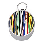 Abstract Trees Colorful Artwork Woods Forest Nature Artistic Mini Silver Compasses