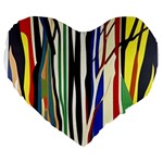 Abstract Trees Colorful Artwork Woods Forest Nature Artistic Large 19  Premium Flano Heart Shape Cushions