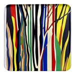 Abstract Trees Colorful Artwork Woods Forest Nature Artistic Square Glass Fridge Magnet (4 pack)