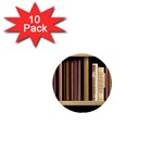 Books Bookshelves Office Fantasy Background Artwork Book Cover Apothecary Book Nook Literature Libra 1  Mini Buttons (10 pack) 
