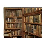Room Interior Library Books Bookshelves Reading Literature Study Fiction Old Manor Book Nook Reading Cosmetic Bag (XL)