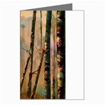 woodland woods forest trees nature outdoors mist moon background artwork book Greeting Cards (Pkg of 8)