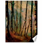 woodland woods forest trees nature outdoors mist moon background artwork book Canvas 18  x 24 