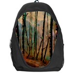 woodland woods forest trees nature outdoors mist moon background artwork book Backpack Bag